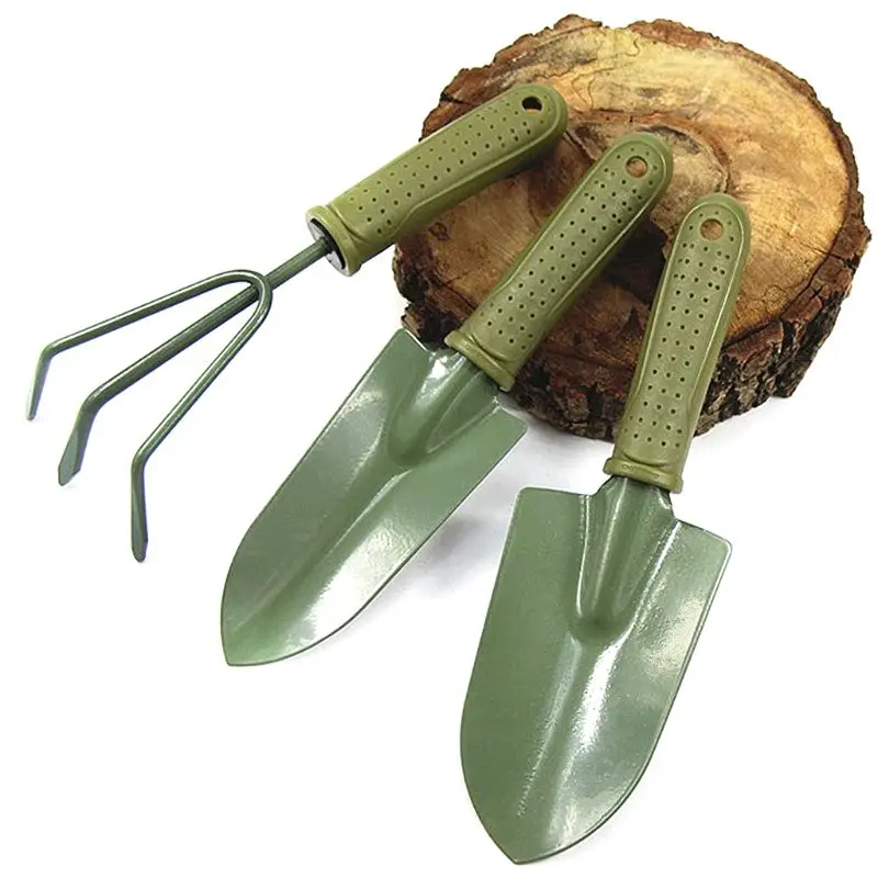 

3Pcs Spade Fork Shovel Rake Harrow Set Gardening Tools Potted Plants Maintenance Suit Anti Slip Handle Gifts