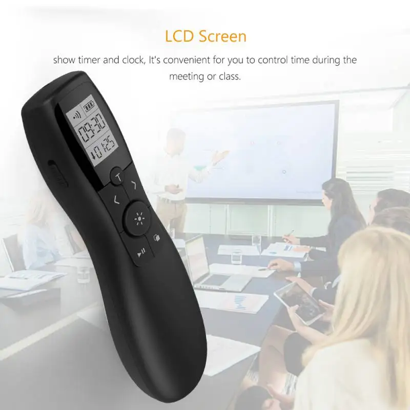 Rechargeable Green Pointer Laser Laser Flip Pen Wireless Presenter with LED Display For Powerpoint Presentation Remote Control