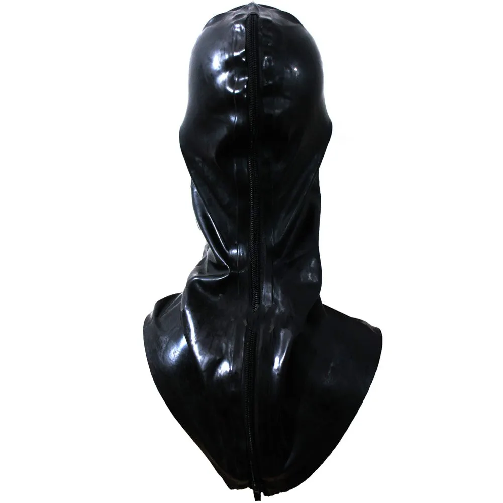 Латекс резиновая маска длинный палача с молнией bdsm секс игрушки для пар БДСМ игры
