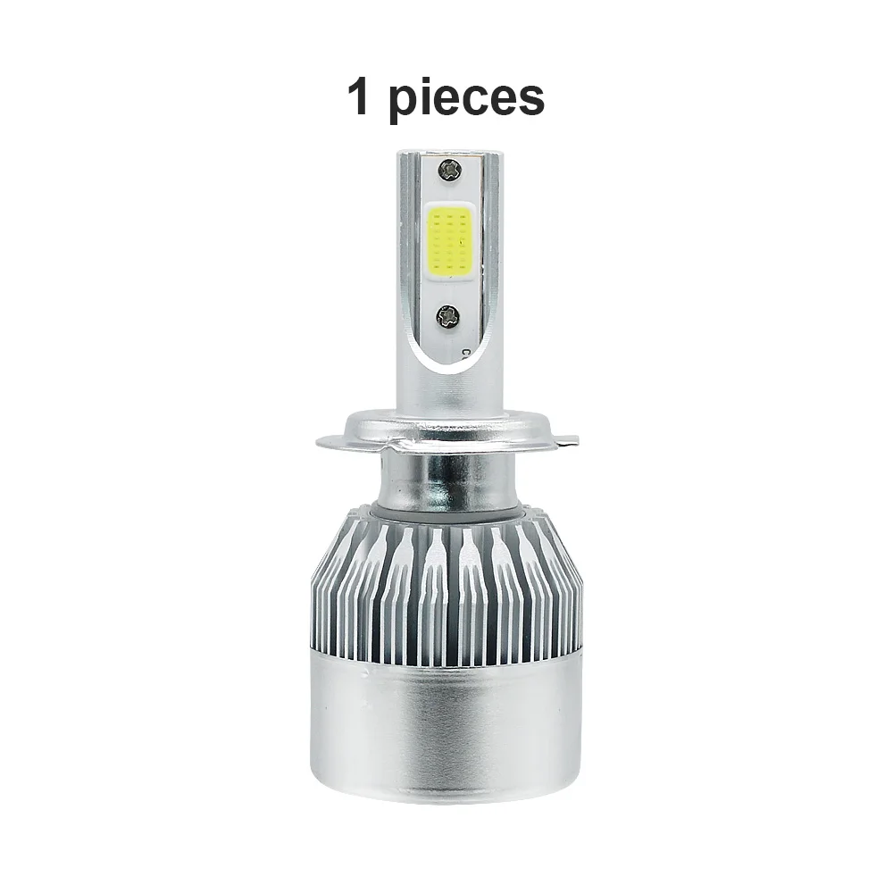 1pcs Lights ANBLUB 72 Вт светодиодная фара Свет H1 H3 H7 H11 9005 9006 9007 H4 Hi/короче спереди и длиннее сзади) луч бескорпусный светодиод светодиодный комплект автомобильных фар 6000 K 12 V 24 V DC - Испускаемый цвет: 1pcs Lights