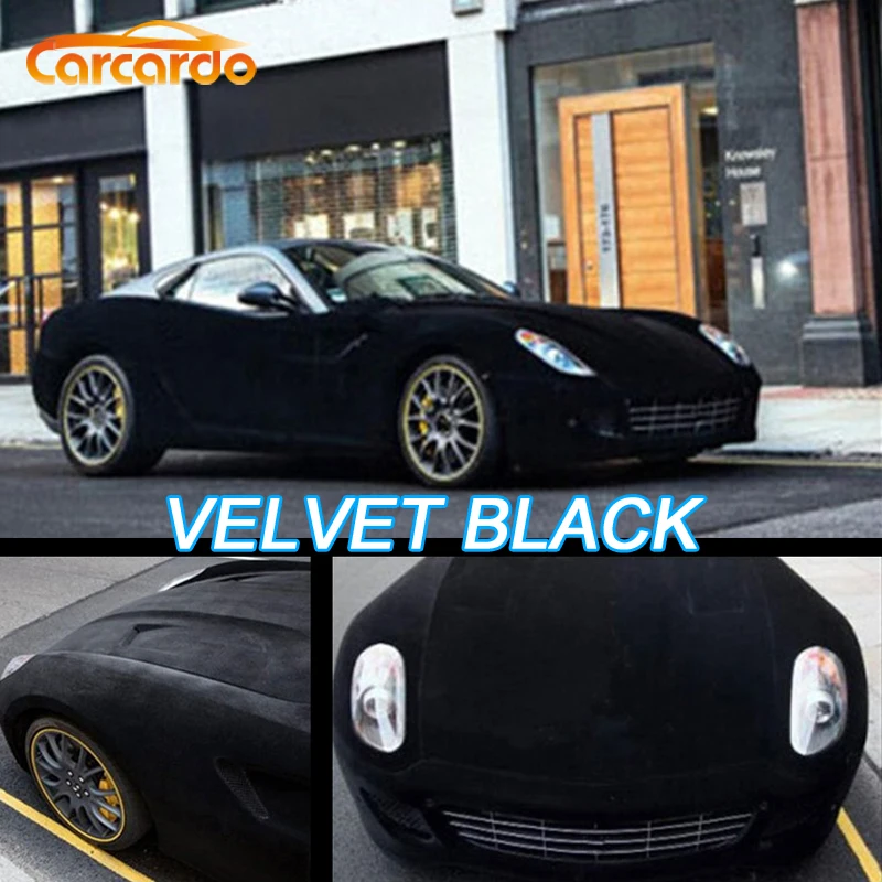 

Black 1.35MX0.5M Velvet Film Suede Vinyl Wrap Film Velvet Sicker Suede Film Car Sticker With Bubble Free