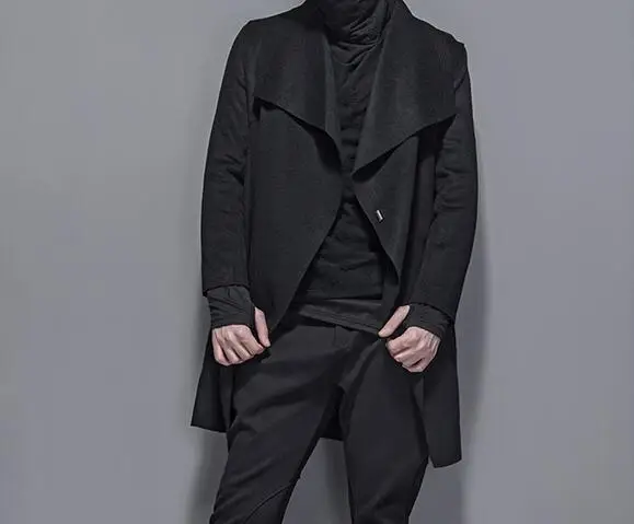

Мужское длинное пальто с отворотами, M-XL, лидер продаж, весна 2019