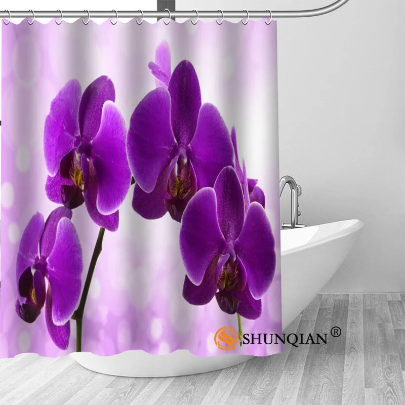 Shower Curtain Заказная занавеска для душа, цветок орхидеи, занавеска для ванной, высокое качество, полиэстер, занавеска для ванной, для дома, отеля, украшения для ванной комнаты - Цвет: Shower Curtain