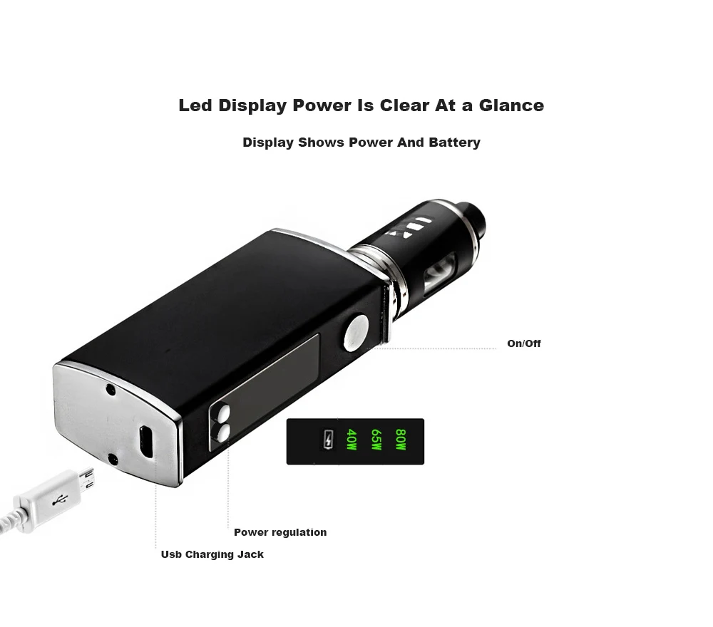 Электронная сигарета BIGBOX 80 Вт регулируемый Vape Mod Box Kit 2200 мАч батарея 3 мл бак 0.5ом распылитель катушки дыма испаритель