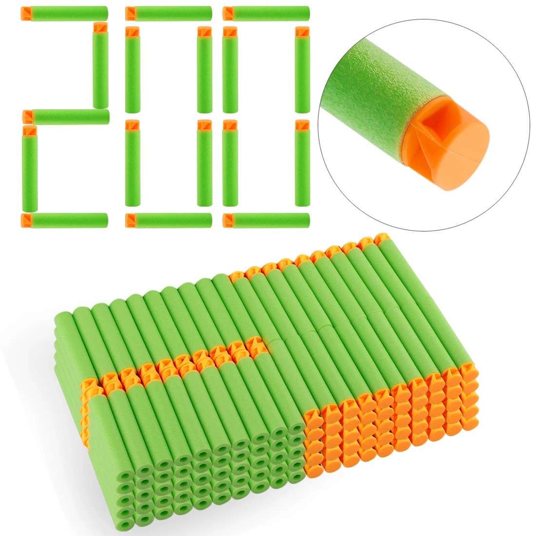 Заправка пуль 200 шт. Мягкая Пуля Вихрь плоская голова пены пули для Nerf N-strike элитная Серия Accustrike пены пули