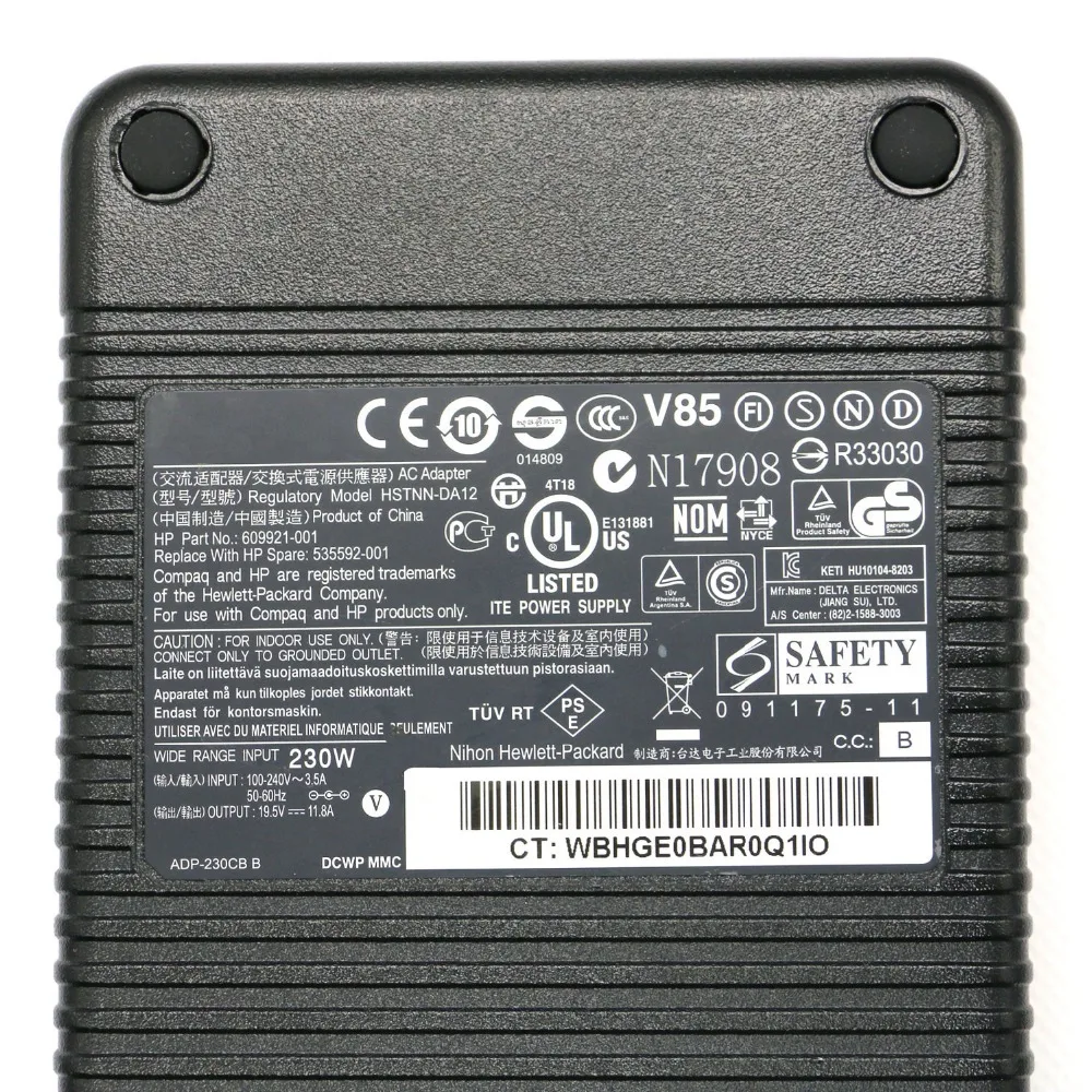 Оригинальный 230W 19 5 V 11.8A 7 4*5 0 мм HSTNN DA12 Мощность адаптер для HP 8460W 8560W 8570W 8740W 609921 001