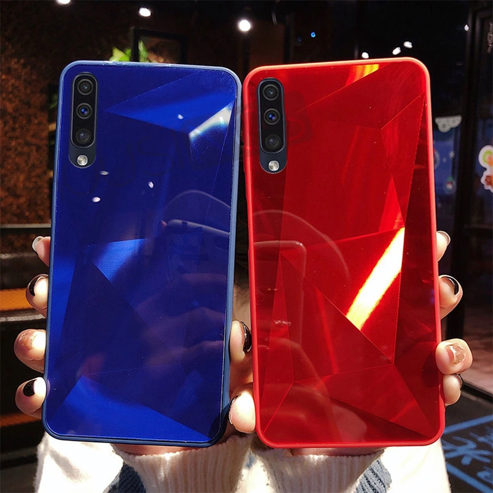 Luxury Diamond Texture Mirror Case For Samsung Galaxy S7 S8 S9 S10 Plus TPU Soft Candy J A Series Note 8 |