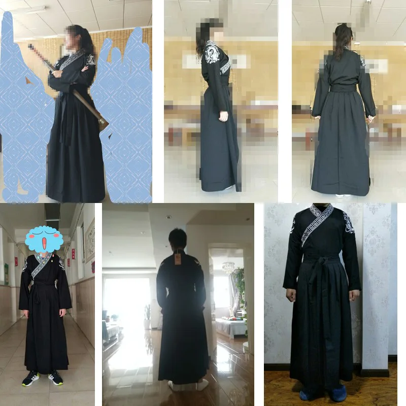 Hanfu мужской черный китайский костюм традиционный Древний Династия Цин мужской сценический наряд Национальный фольклор шоу одежда DNV11617