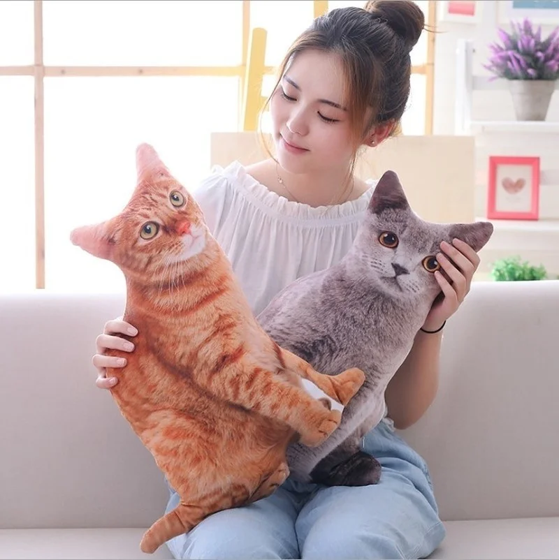 1 шт., 50 см, 3D моделирование, подушка для кошек, милый кот, моющаяся плюшевая мягкая подушка, детская игрушка, подушка для украшения дома