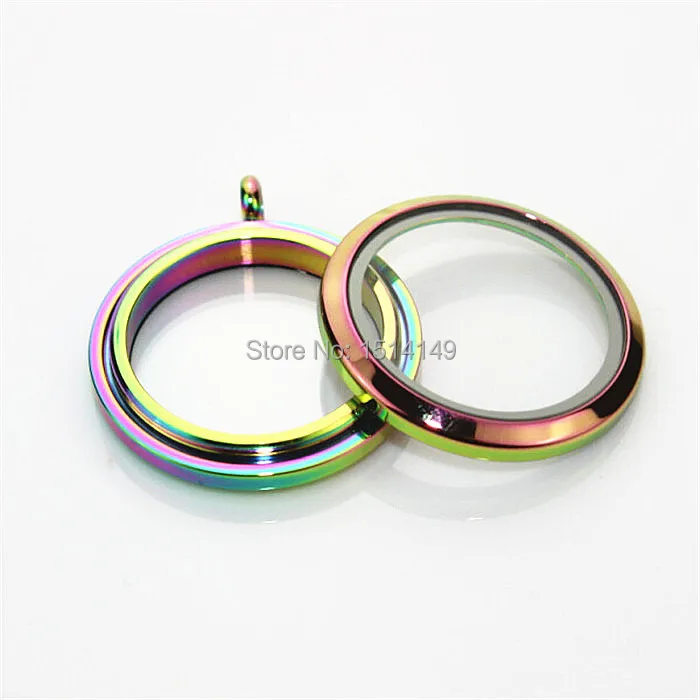 

Free shipping Large colored glass twist locket pendant 30mm floating locket