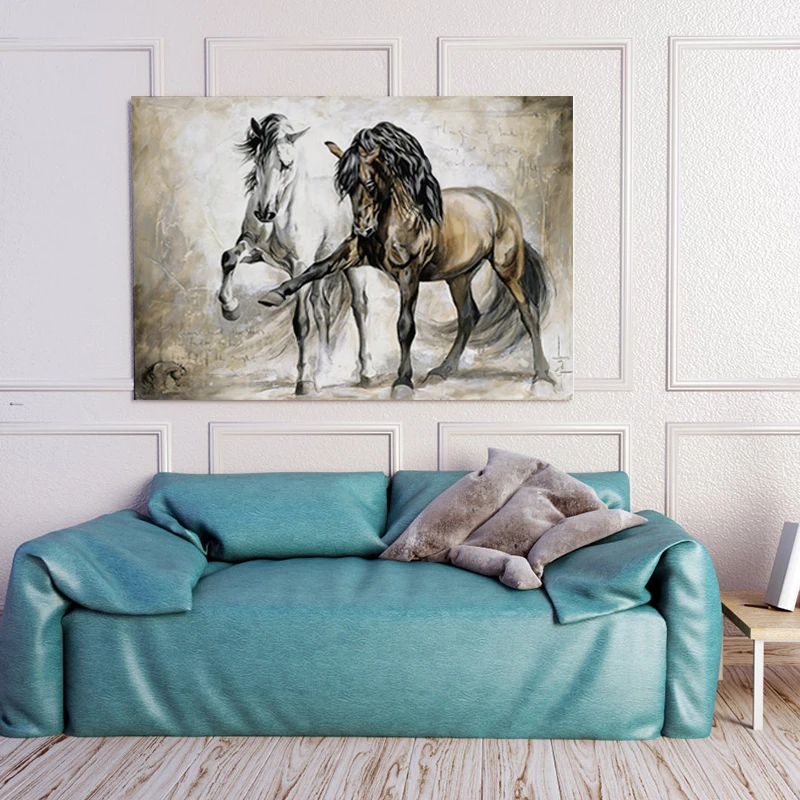 Картина с лошадью холст печать настенная живопись постер фотографии для