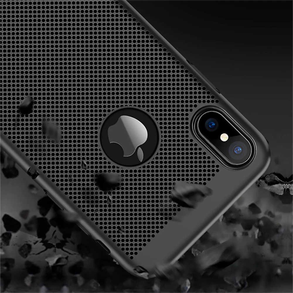 Жесткий ПК полый чехол для iPhone 7 8 Plus XR X XS Max 6 6S 5S 5 S SE теплоотвод телефонные чехлы