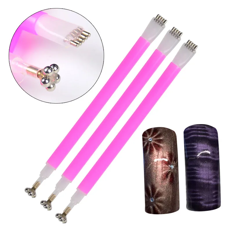 

3D Nail Dotting Pen Double Head Nail Art Cat Eye Magnet Pen UV Gel Polish Nail Art Flower Flower Cat Eye For Strip Stick DIY