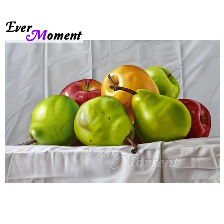 

Ever Moment Diamond Painting Green Pear Picture Of Rhinestone Mosaic Full Square Drill Diamond Embroidery Home Decoration 3F1002