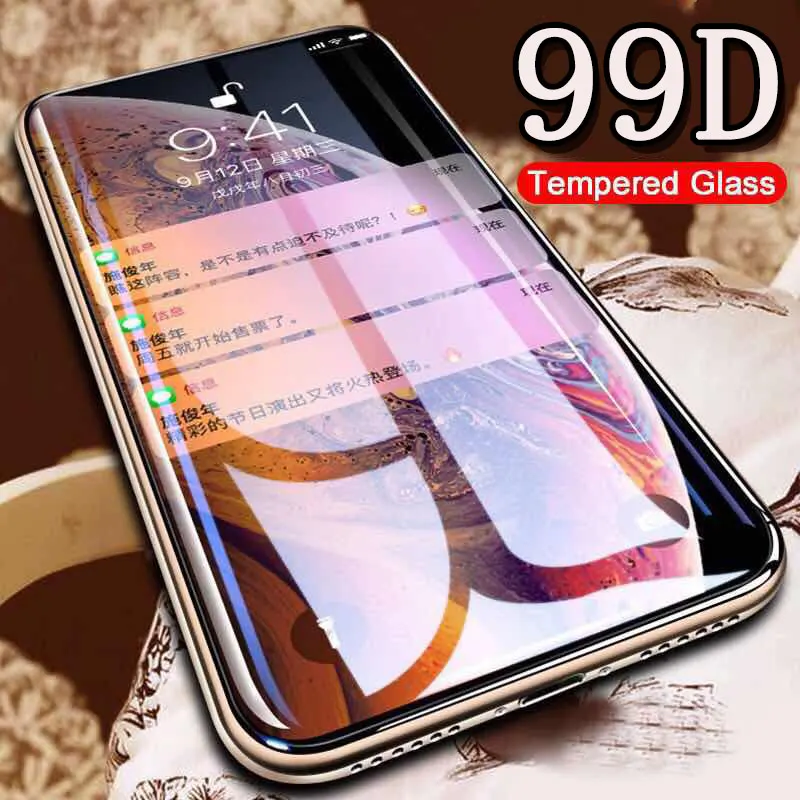 99D Protective Glass on the For iPhone X XS Max XR Tempered Screen Protector Film Curved Edge Full Cover | Мобильные телефоны и