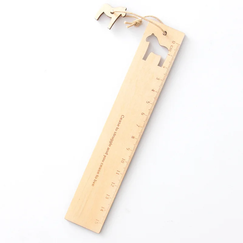 1 Cute Cartoon Horse Wooden Ruler Creative Hollow Tower Scale Template For Kids Gift Korean Stationery Office School Supplies - Цвет: 1