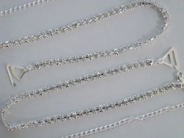 Клипсы из бисера с кристаллами дренажные одним ремешком на плечо цепочкой модный