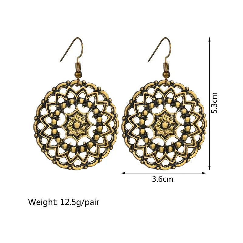 Женские винтажные серьги подвески в виде цветка 3 цвета|Серьги-подвески| |