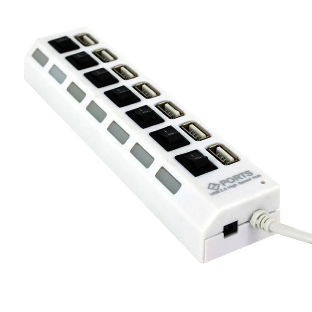 Новый Высокоскоростной 7-портовый Переключатель ВКЛ/ВЫКЛ USB 2 0 концентратор