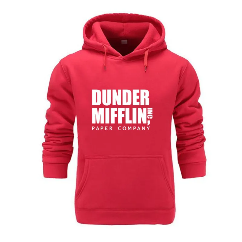 Офисная Толстовка для мужчин Woemn флисовые толстовки Dunder Mifflin paper inc. толстовка унисекс с круглым вырезом Moletom Feminino - Цвет: red