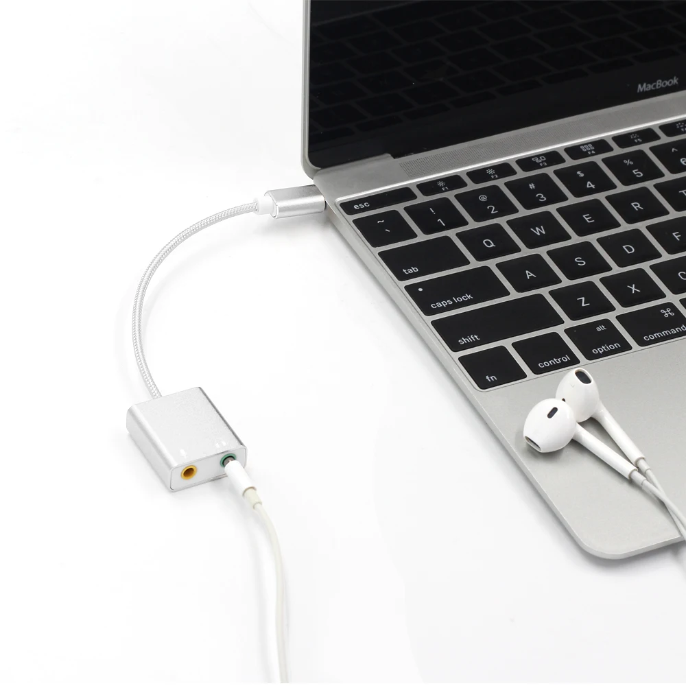 GOOJODOQ 7,1 внешняя звуковая карта Usb type C для Macbook Pro Air USB C 3,5 мм аудио разъем для наушников микрофонный адаптер USB-C звуковая карта