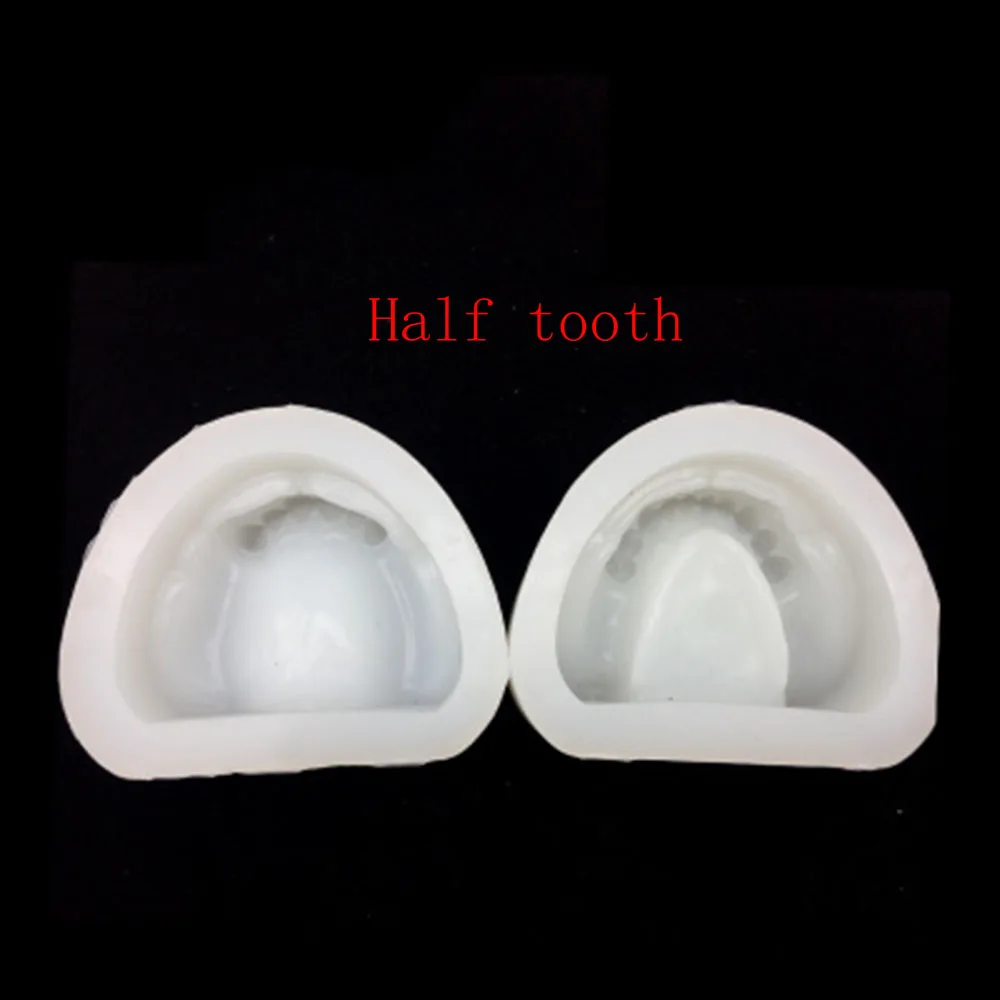 Half tooth Стоматологическая сплит-Мягкая силиконовая резина полный рот Стандартный Стоматологическая форма оральный литье модель штукатурка плесень Стоматологическая форма - Цвет: Half tooth