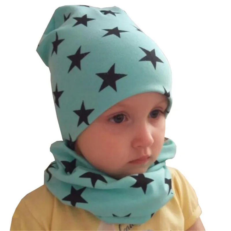 Модная вязаная крючком Детская шапка со звездами и принтом Совы Комплект с