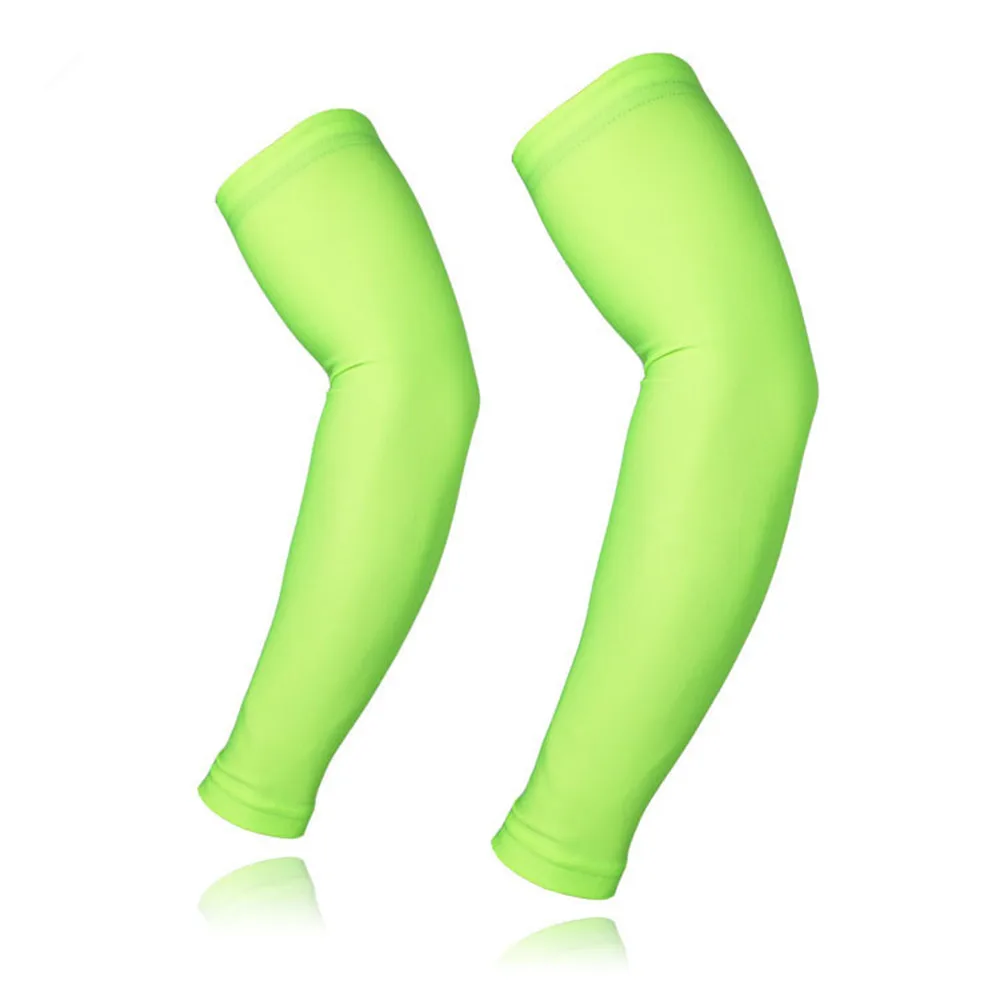 ARSUXEO, кемпинг велосипедного спорта печатных Armwarmer MTB велосипед рукава УФ-защита рукава Manguito Ciclismo нарукавники товары для рыбалки нарукавник втулки для велосипеда гильза - Цвет: solid green