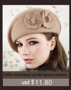 Hot Sell Cheap Fashion New Women Wool Solid Color Beret Female Bonnet Caps Winter All Matched Warm Walking Hat Cap 20 Color