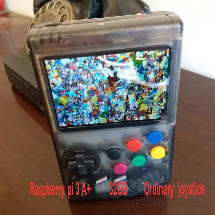 black transparent LCL PI Ретро Raspberry pi 3 A+/B+ видео игровая консоль LCL-Pi Boy 3,5 дюймов ips встроенный более 5200/11000 игр - Цвет: black transparent