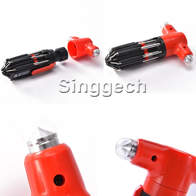 Car 8 in 1 Multifunctional Safty Hammer For Honda Civic 2006-2011 Accord Fit CRV HRV City Jazz Fiat 500 Punto Stilo Bravo | Автомобили и