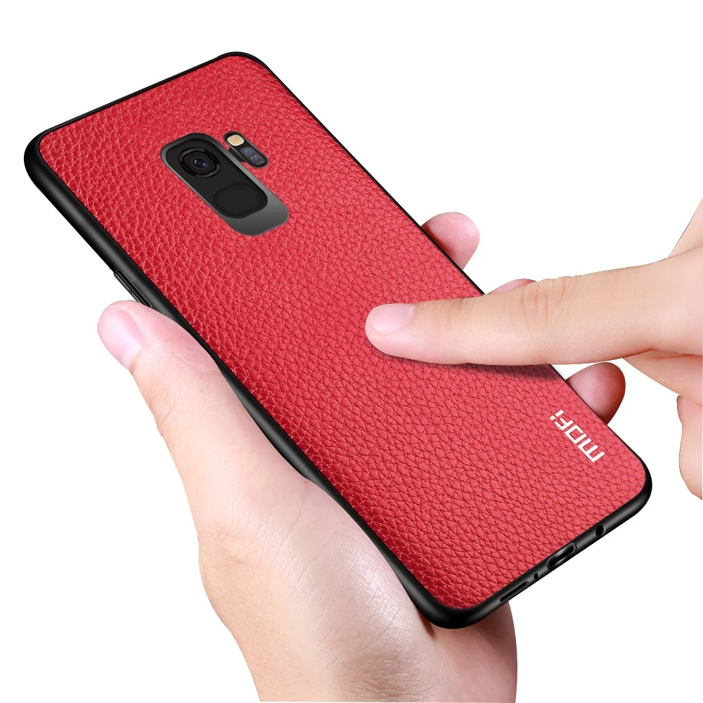 MOFi оригинальная задняя крышка для samsung Galaxy S9 Чехол Жесткий PC для Galaxy S9 из искусственной кожи корпус полный идеальный роскошный мягкий ТПУ чехол