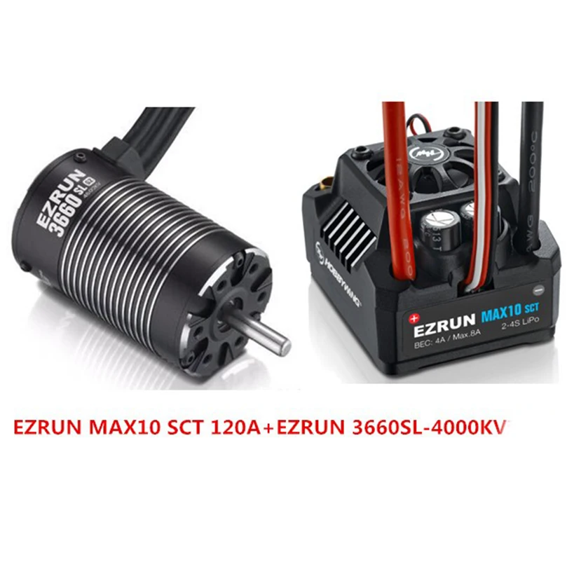Комплект бесщеточного двигателя Hobbywing EZRUN MAX10 SCT 120A ESC + 3660 G2 4600KV / 4000KV 3200KV для 1/10 RC Car