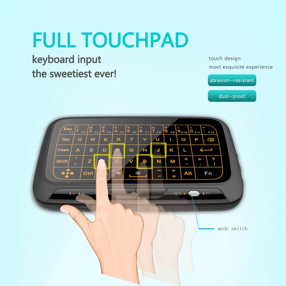 AVATTO H18 Plus Full Touchpad Backlight Mini keyboard with 2.4GHz Wireless Gaming Air Mouse For Smart TV ipad PS3 Box PC | Компьютеры и