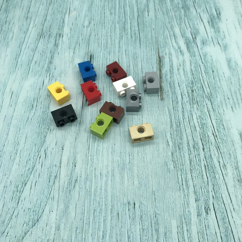 80 шт./лот Technic Brick 1x2 с 1 отверстием строительные блоки части DIY креативные игрушки