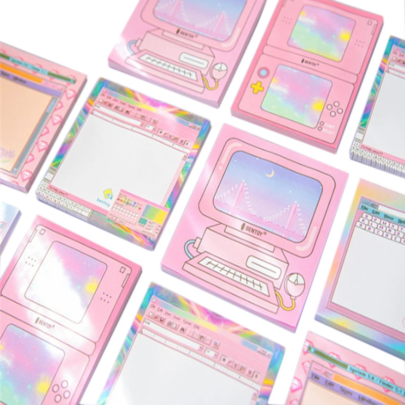 1 упак./лот милые компьютерные игры Форма самоклеющиеся липкие заметки Post Memo Pad