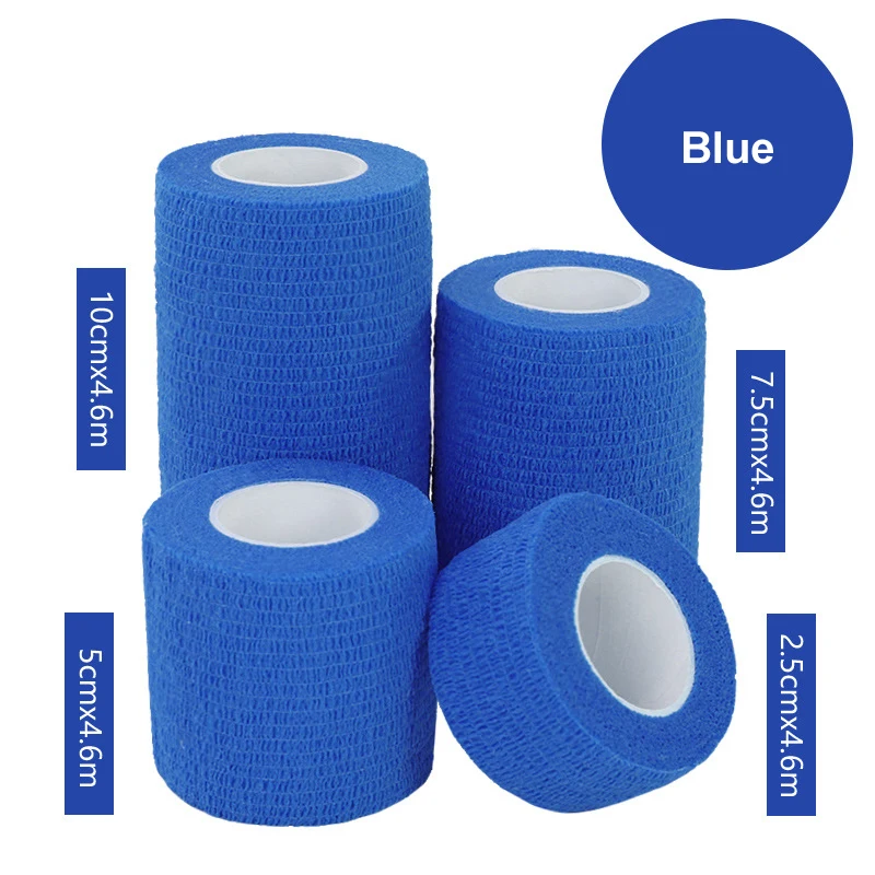 12 rolls blue 12 шт., 2,5-15 см, самоклеющийся бинт, ПЭТ, эластичный, когезивный бинт, мышечная лента, медицинская терапия, для пальцев, суставов, обертывание, аптечка - Цвет: 12 rolls blue