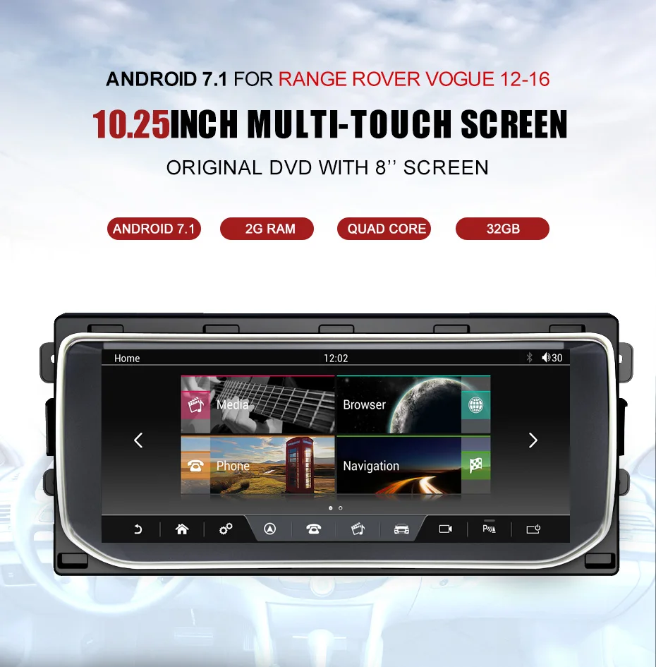 KANOR android 7,1 аудио плеер радио для Land Range Rover Vogue L405 2012- Поддержка bluetooth wifi gps навигация 2 ГБ+ 32 ГБ