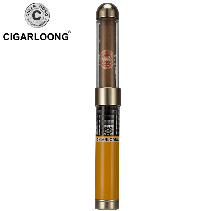 COHIBA Cigar Tube Case Holder 1 Portable Humidor Built-in Humidifier with free ship Gift Box GH-1001a |
