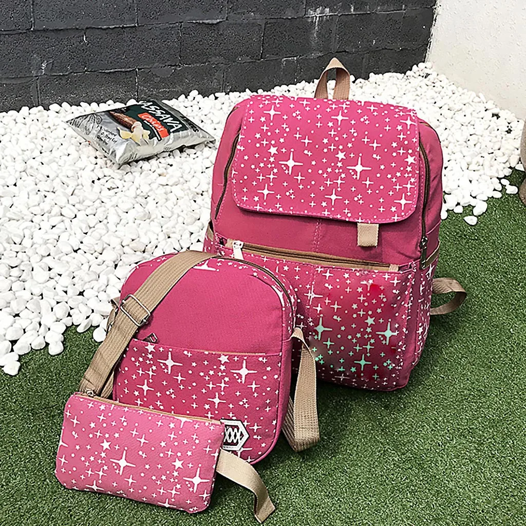 Большой дорожный рюкзак conjunto mochila escolar meninas 3 шт. женская модная сумка Звездный + на