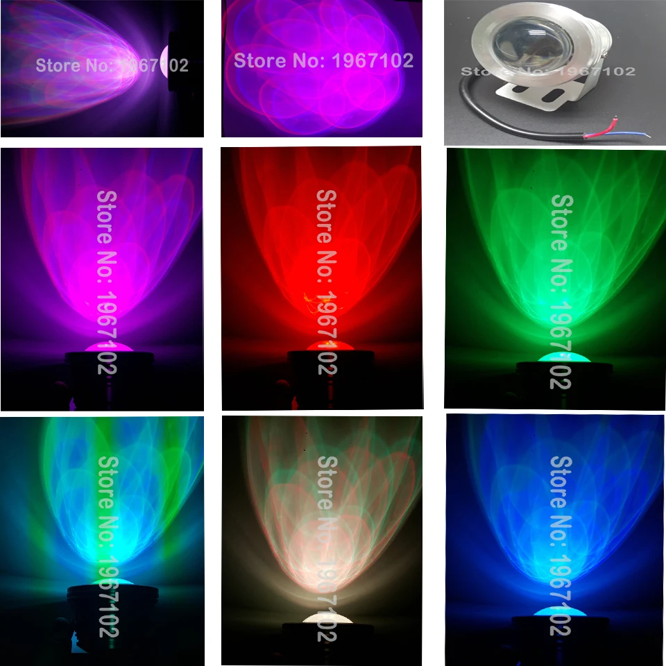 Меняющий цвет светодиодный подводный светильник 16 цветов RGB 10 Вт 12 В постоянного