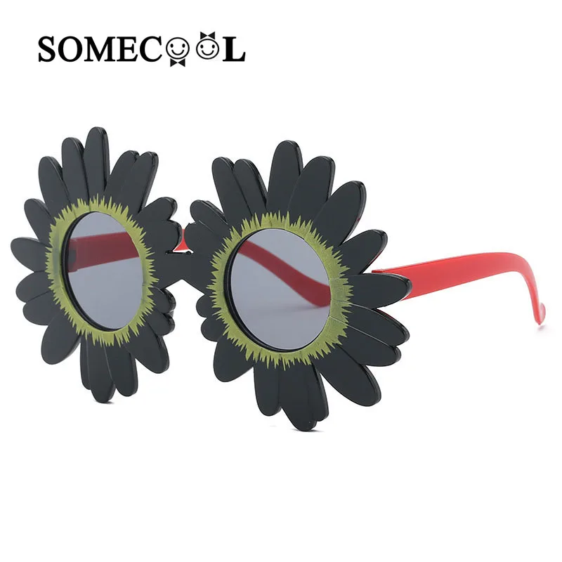 Солнцезащитные очки SomeCool для девочек в форме подсолнуха с круглыми линзами UV400