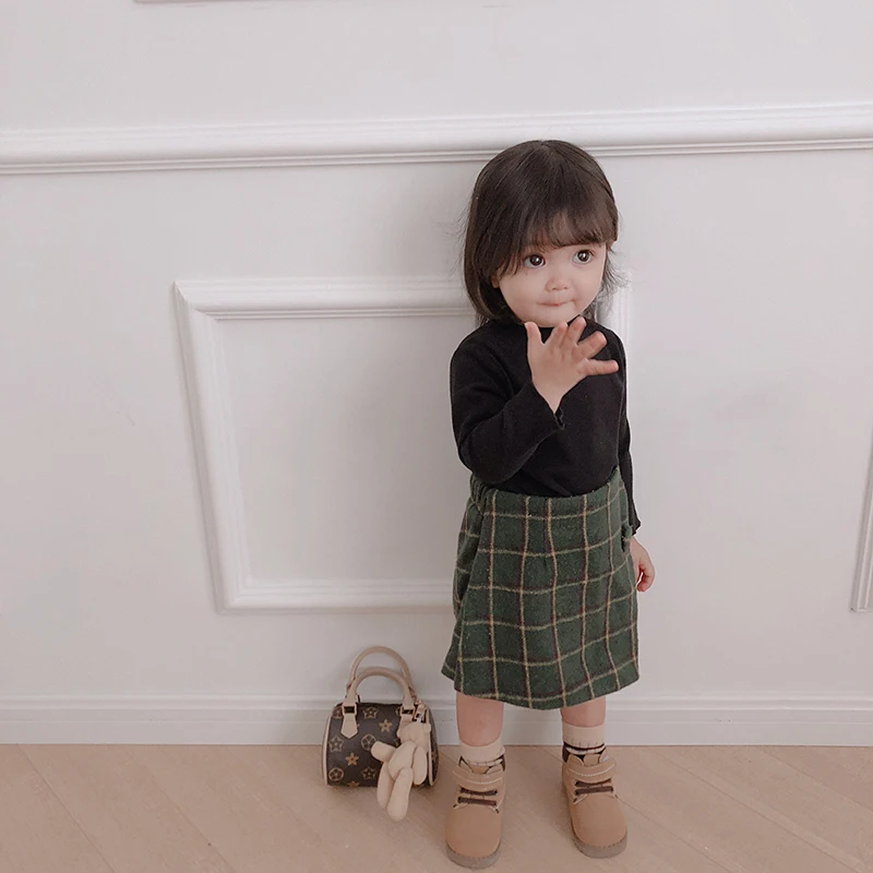 Для девочек 2018 осенние детские юбки для Детская английский Стиль Классический