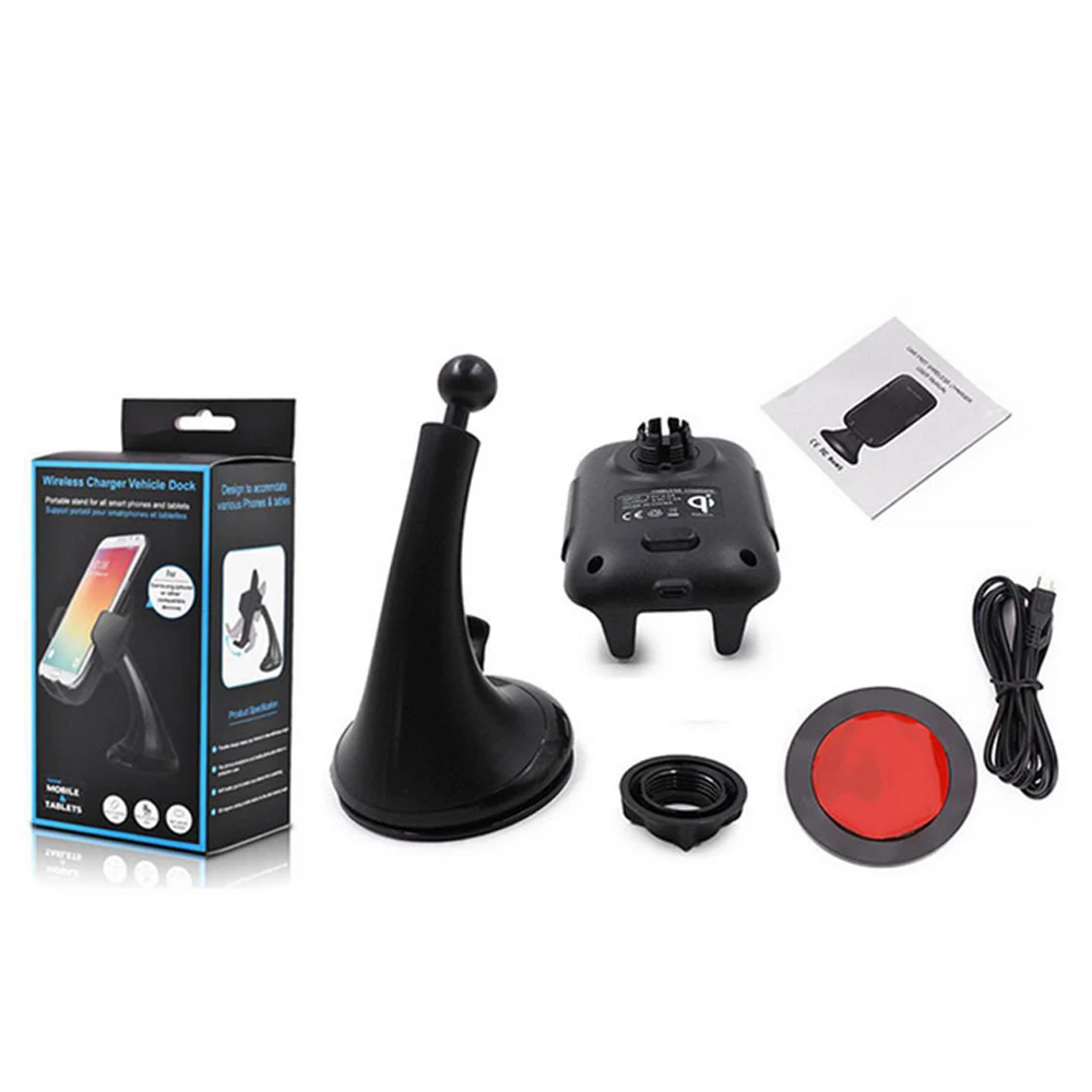 car holder fast wireless car charger suction cup mount 2 in 1 wireless charger mobile phone holder for samsung charger holder free global shipping