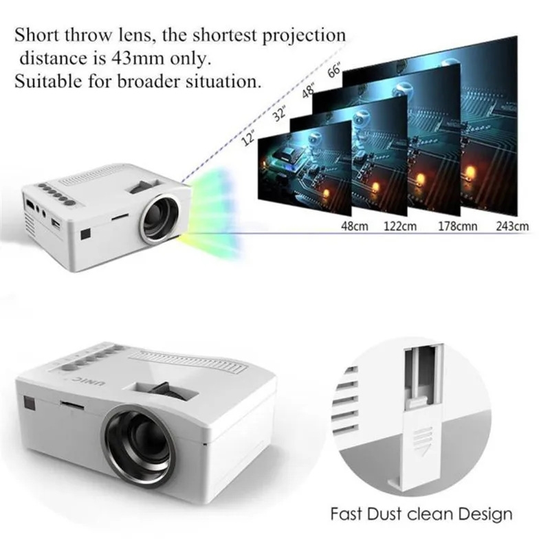 HIPERDEAL 48LUX светодиодный мини-проектор 1080P HD светодиодный домашний мультимедийный кинотеатр USB tv VGA SD HDMI мини-проектор Apr18