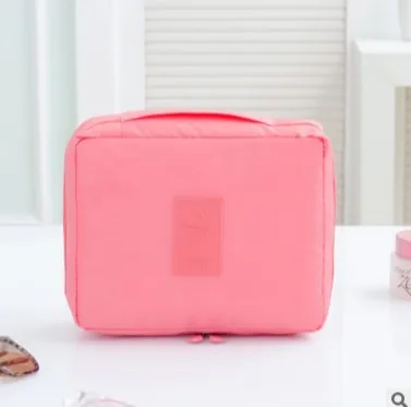 Pink Косметички для макияжа, водонепроницаемый чехол для косметики, нейлон, большая дорожная косметичка, квадратная посылка, сумка для личной гигиены, органайзер 30 - Цвет: Pink