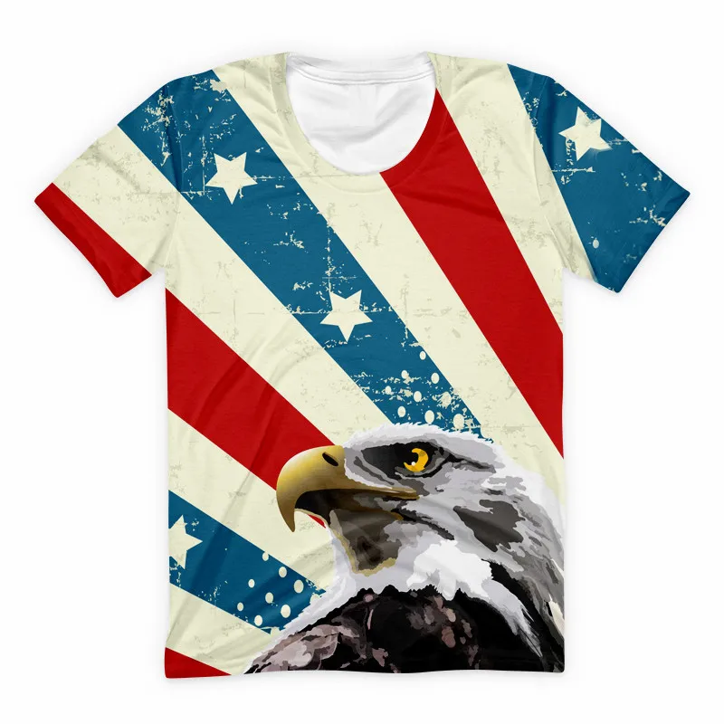 Футболка с американским лысовым орлом модная футболка графическим рисунком для