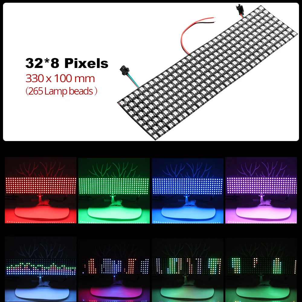 RGB WS2812B Светодиодная панель чип 8x 8/8x3 2/16x16 пикселей WS2812 Гибкая Пиксельная экран