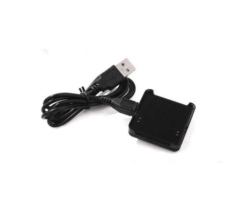 Зарядный зажим USB зарядное устройство Кабельный трос адаптера Колыбель зарядное устройство зарядная док-станция для Garmin Vivoactive gps умные часы с usb-кабелем - Цвет: black