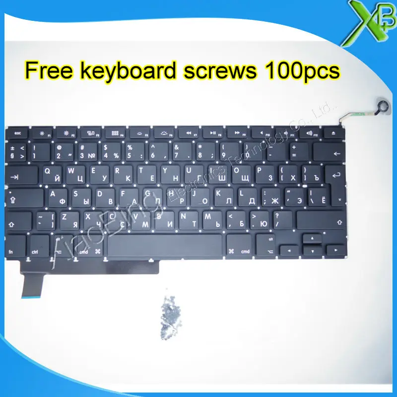 Совершенно новая Русская клавиатура + 100 винтов для клавиатуры MacBook Pro 15 4 дюйма A1286